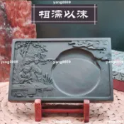 【已開光+可招財轉運+逢凶化吉+保平安】四大名硯端州硯臺《風山水起》簡約文房研墨臺8寸錦盒裝宋坑原石