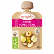法國Babybio 生機蘋果洋梨纖果泥90g★衛立兒生活館★