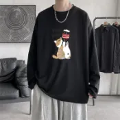 【台灣熱銷】M-8XL 長袖T恤 寬版 長袖 落肩上衣 特色上衣 大碼衣服 圓領T恤 印花T恤 中性衣服