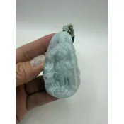 2-306(附證書）天然翡翠。關公關聖帝君武財神吊飾