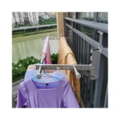 (店+)✨可開統編 限時免運 免打孔衣架 曬被子掛衣桿窗外晾衣架 窗框免打孔折疊防盜網涼衣架 陽台欄杆 曬衣桿