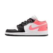 【NIKE 耐吉】Air Jordan 1 Low GS 運動鞋 大童 女鞋 休閒鞋 白黑粉色 AJ1 皮革 553560-025