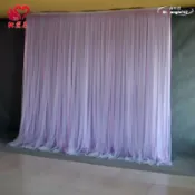 昕購商鋪 【現貨免運】直供外貿熱銷新款冰綢布雪紗網紗雙層布幔婚慶背景布婚禮背景紗幔