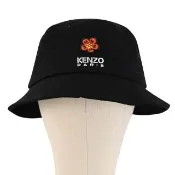 【KENZO】Boke Flower 簡約海棠花LOGO時尚遮陽帽漁夫帽(黑)