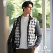 pierre cardin 皮爾卡登 男款 都會休閒立領薄針織夾克外套-灰色(5235604-96)