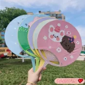 ❤熱銷大促❤ 超大號圓形扇子 卡通手把扇子 風大學生䮠蚊納涼塑料扇子 可愛扇 0828