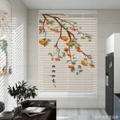 百葉窗簾免打孔 百葉窗簾 百褶窗簾 柔紗簾 全新中式鋁合金百葉窗客廳衛浴廚房臥室捲簾遮光升降遮陽防水