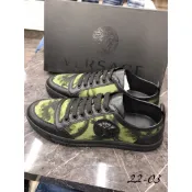 高雄凡賽斯歐洲精品 VERSACE 凡賽斯黑標 女王頭 綠色花草 黑色 板鞋 布鞋 休閒鞋