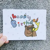 手寫插畫明信片 - Happy Birthday  生日快樂