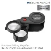 【德國 Eschenbach】3x+6x=9x/23mm 德國製兩鏡式消色差珠寶放大鏡 11869