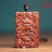 檸檬精選屋 【雷擊棗木】青龍太極牌 手工木雕 平安無事牌 八卦令牌 天然木質 辟邪護身 道教法器 文玩掛件 車掛頸飾