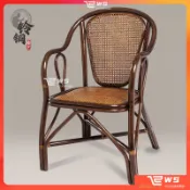 维斯 藤編椅 休閒椅 老人椅 藤編陽臺休閑椅 藤椅天然真藤手工單人靠背廠家直銷家用老人休閒辦公椅居士椅