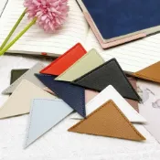 書套 書衣 外貿爆款書簽書本保護本pu皮革迷你三角高級感輕奢簡約書角保護套 VO3U
