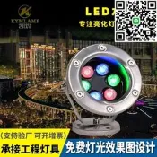 【全網最低】LED水底燈戶外魚池燈水池燈噴泉燈射燈3W6W9W1W18防水單色彩光