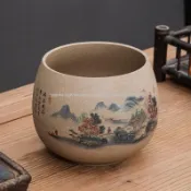 🔥臺中出貨🔥粗陶 茶水缸 功夫茶道 陶瓷 茶渣缸 家用 桌面 水盂 茶洗 杯洗 茶藝必備