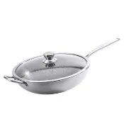 【CookPower 鍋寶】七層壓鑄不沾鍋316不鏽鋼蜂巢炒鍋36CM-含蓋(IH/電磁爐適用)