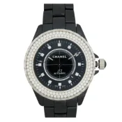 CHANEL J12 (H2014)陶瓷藍寶石鑽錶-黑/42mm