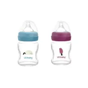 (店+)【US BABY 優生】真母感玻璃奶瓶 寬口徑S 120ml (玻璃奶瓶 奶瓶 嬰兒奶瓶)