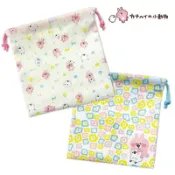 卡娜赫拉的小動物【 SAS 日本限定 】小花＆多表情 滿版 束口袋 / 收納袋 2入套組