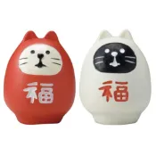 現貨 日本 DECOLE concombre 福貓 不倒翁 公仔 迷你 擺飾 模型 招福 加藤真治 正版 貓咪 黑貓白貓