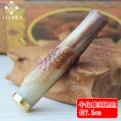 💕台灣出貨💕香菸濾嘴牦牛角雕刻鯉魚過濾煙嘴可清洗活性炭拉桿雙用濾芯粗細煙兩用禮品