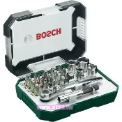 民權橋電子生活百貨 德國BOSCH 26件式棘輪起子頭組 螺絲起子頭 套筒 套筒接桿 棘輪扳手 2607017322