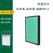 (店+)【Have Green Days 綠綠好日】適用 SANLUX三洋 ABC-655RC ABC-628H HEPA抗菌濾芯 蜂巢顆粒活性碳