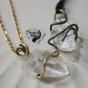天狼星水晶 星痕白水晶項鍊 黃銅手作設計