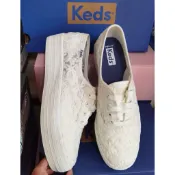 零碼特價潮牌 Keds 厚底蕾絲 花朵鞋套腳鞋 便鞋帆布鞋板鞋小白鞋