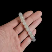 《博古珍藏》天然和闐玉珠手珠老型珠手鍊．煙青紫漸層．串珠手環配飾品．行家首選．底價回饋