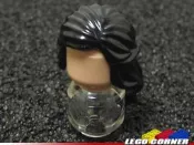 【LEGO CORNER】Black Minifig, Princess Hair with French Braid around Sides 黑色人偶頭飾、法式公主頭∼全新