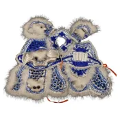 (店+)永羣沉香 粒麟太子戰甲+兔毛 中壇元帥 三太子 神明衣 藍銀配色 八吋八 一尺三神尊穿