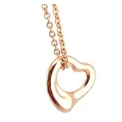 【Tiffany&Co. 蒂芙尼】18K玫瑰金-迷你Open Heart心型墜飾項鍊