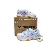 (店+)【VICTOR 勝利體育】五羽倫比 VICTOR 勝利 A311JR AM 珠光白/邦妮藍 羽球鞋 童鞋 羽毛球鞋 魔鬼氈 運動鞋 止滑 A311