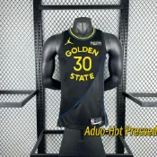 2025 熱壓 NBA 金州勇士隊 #30 Stephen Curry 史提芬・柯瑞 黑色Statement版 籃球球衣