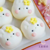 美姬饅頭 兔兔月餅鮮乳造型奶黃包 一盒六入