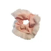 (店+)【L. ERICKSON】美國正品 L.Erickson 粉色流蘇棉質大腸圈