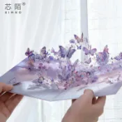 🎶特惠價☜桃園出貨🎶蝴蝶3D立體賀卡教師節禮物送老師手工diy高端高級感小衆生日卡片