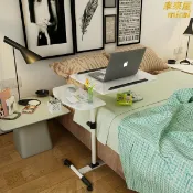 未來屋 【雙升降旋轉】筆電桌 筆記型電腦桌 懶人桌 床邊桌 移動桌 散熱桌 置地桌 360度旋轉 可移動 多功能 居家辦公 追劇神器