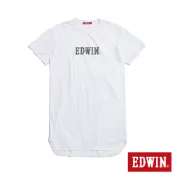 EDWIN 女款 人氣復刻款 經典LOGO長版短袖T恤(白色)