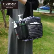NOBANA戶外 露營登山 手提沐浴收納網籃 大容量洗澡包 旅行便攜洗澡籃 游泳用品手提袋 浴室洗漱網袋收納包 底部防水