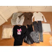 二手9件兒童上衣 ZARA H&M 蕾絲襯衫 刷毛 皮褲 上衣 長袖 毛衣 針織豹紋洋裝 8-10y