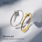 Aurora.acc｜朵琳 圓珠麻花 開口手環｜鈦鋼手環｜奧蘿菈飾品｜送 收納袋 擦拭布｜送 耳扣｜售 耳環 項鍊 耳棒