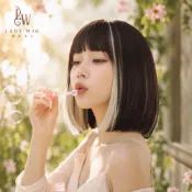 (店+)【薇歌夫人 LADY WIG】女生整頂假髮 33cm黑色掛耳米棕挑染 齊瀏海鮑伯短直髮 一刀切BOB頭 韓系修臉全頭套假