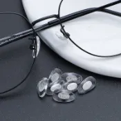 TITAN鋁芯眼鏡鼻託防滑鼻墊壓痕硅膠眼鏡配件金屬芯鎖式PVC託葉墊25047/15