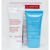 全新CLARINS 克蘭詩 美體柔潤保濕組(柔潤身體乳30ML+水潤奇肌潤澤保濕霜15ML)～超值組合～專櫃品～