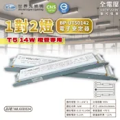 [喜萬年]超商20顆 世界光 BP-UT50142 T5 14W 2燈 全電壓 預熱式 安定器 啟動器 日光燈管