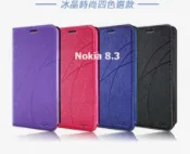 SHOW數位 Nokia 8.3 冰晶隱扣側翻皮套 典藏星光側翻支架皮套 可站立 可插卡 站立皮套 書本套 側翻皮套 手機殼 殼