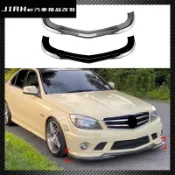 適用於賓士 C級 C63 AMG W204前期2007-2010前槓前唇 前下巴 前定風翼前下巴定風翼前鏟外飾改裝