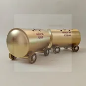 金色火車油罐車廂模型橫式創意煙送給爸爸的新年禮物桌面擺件